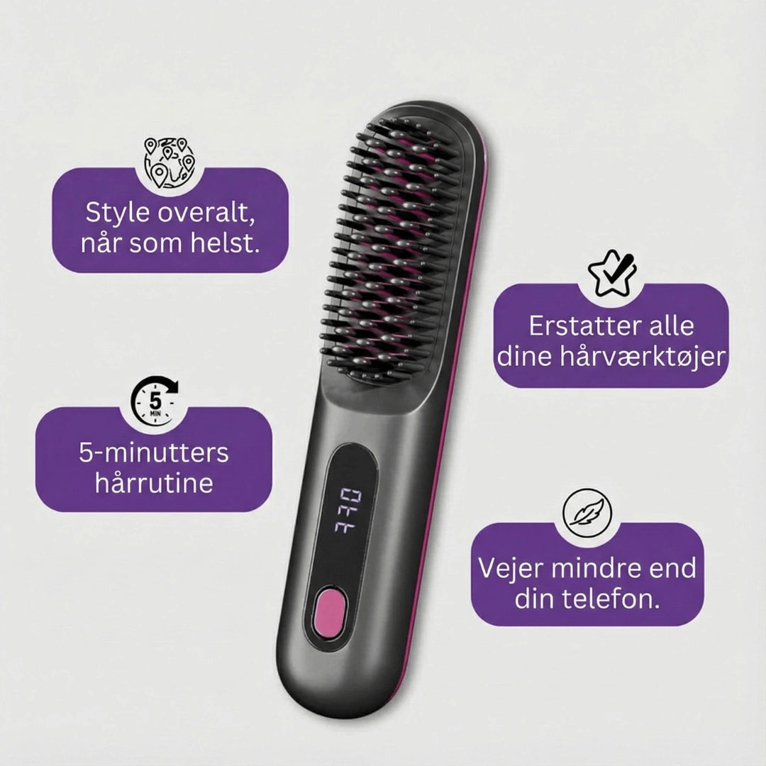 Haarglow bærbar glattebørste – GoBrush PRO