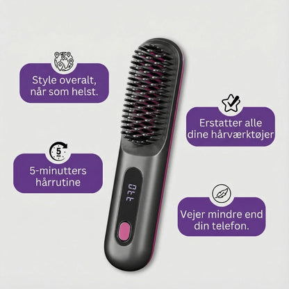 Haarglow bærbar glattebørste – GoBrush PRO