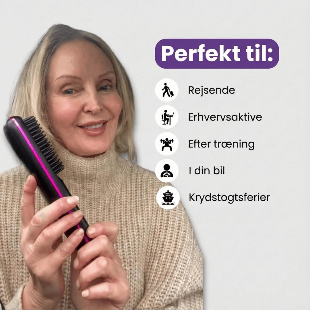 Haarglow bærbar glattebørste – GoBrush PRO