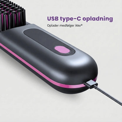 Haarglow bærbar glattebørste – GoBrush PRO